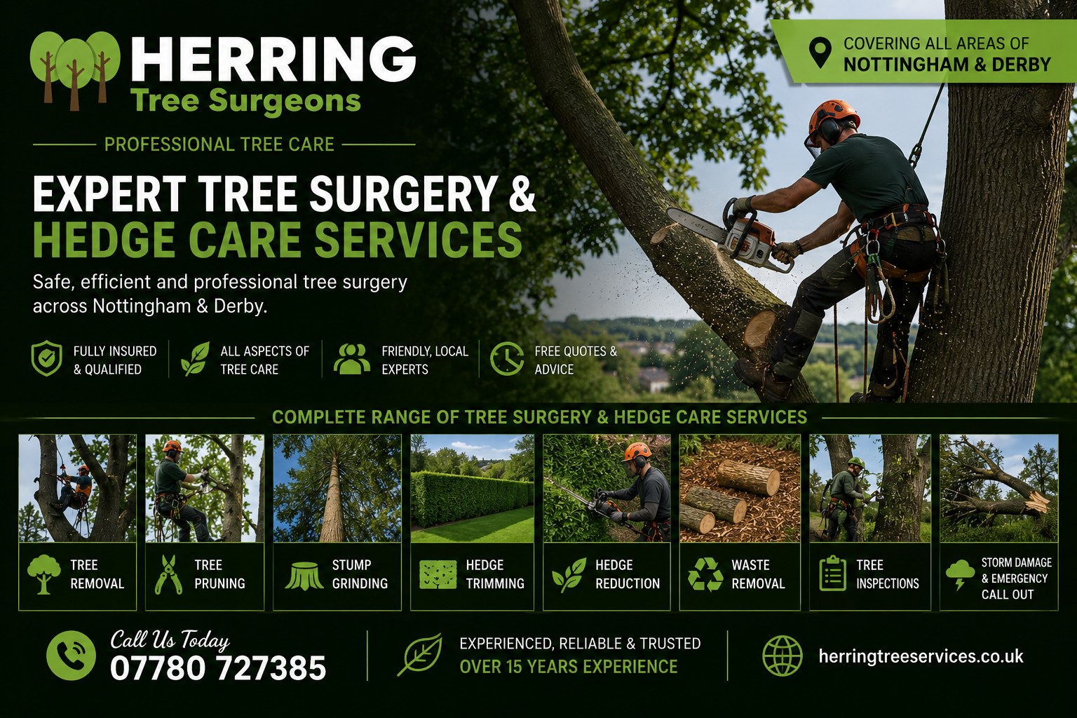 Herring Tree Surgeons — expert tree surgery and hedge care services across Derby and Nottingham